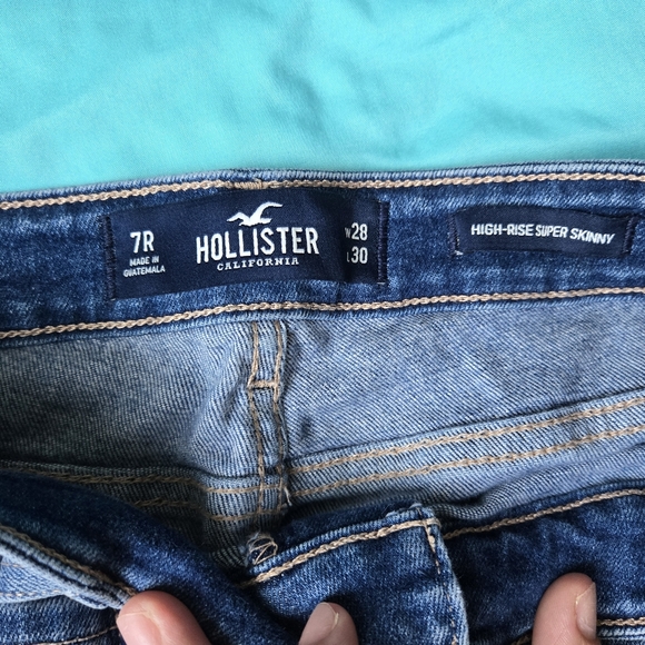 Hollister Jeans Womens 7R Blue High-Rise Super skinny - Picture 5 of 6
